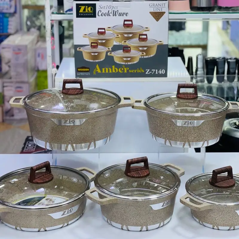 خرید سرویس قابلمه گرانیتی زیو مدل Z7140 ده پارچه