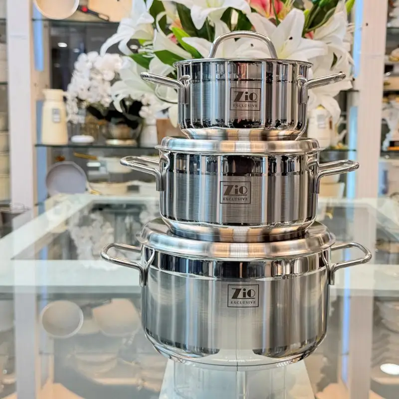 تعدا پارچه سرویس قابلمه 9 پارچه زیو تمام استیل مدل ZCS-1360