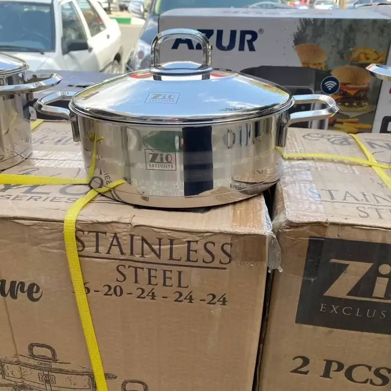 جنس سرویس قابلمه 9 پارچه زیو تمام استیل مدل ZCS-1360