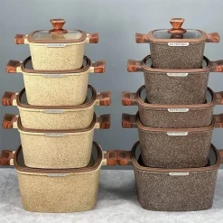 قیمت سرویس قابلمه 10 پارچه گرانیتی مربعی زیو مدل Zio ZCS-8300