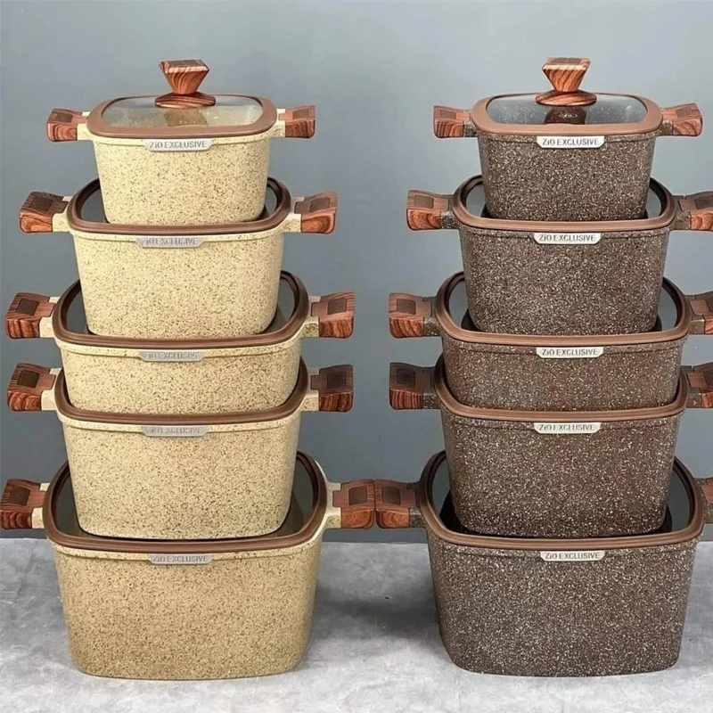 قیمت سرویس قابلمه 10 پارچه گرانیتی مربعی زیو مدل Zio ZCS-8300