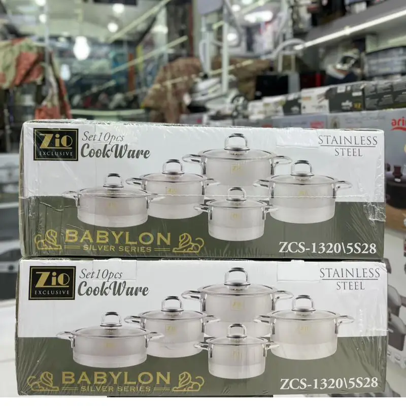 خرید آنلاین سرویس قابلمه استیل زیو 10 پارچه مدل ZCS-1320