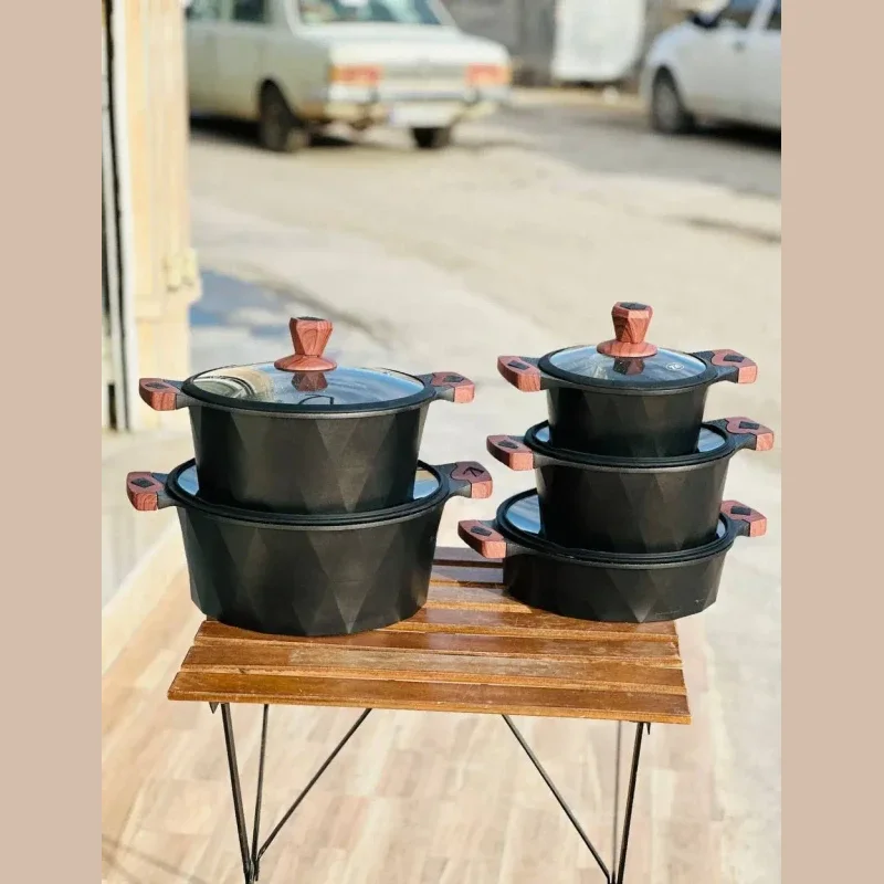 سایز سرویس قابلمه 10 پارچه برند زیو ترکیه کد 8510 رنگ مشکی