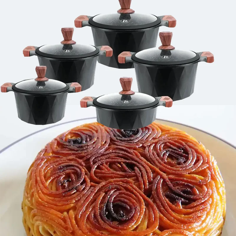 ویژگی های سرویس قابلمه 10 پارچه برند زیو ترکیه کد 8510 رنگ مشکی