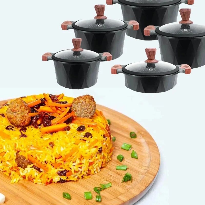 قیمت روز سرویس قابلمه 10 پارچه برند زیو ترکیه کد 8510 رنگ مشکی