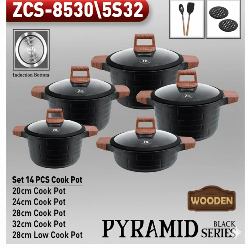 سرویس قابلمه ۱۰ پارچه گرانیتی زیو مدل ZCS-8530 - Image 3