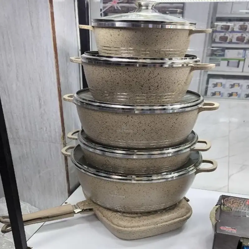خرید سرویس قابلمه گرانیتی لایف اسمایل 12 پارچه