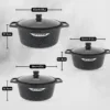 سایز سرویس قابلمه ۶ پارچه گرانیتی FLHM-S-3