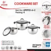 ظرفیت سرویس قابلمه استیل 6 پارچه لایف اسمایل مدل LIFEP22-6-2