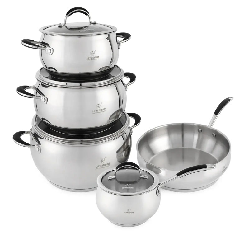 سرویس قابلمه 9 پارچه استیل لایف اسمایل p27